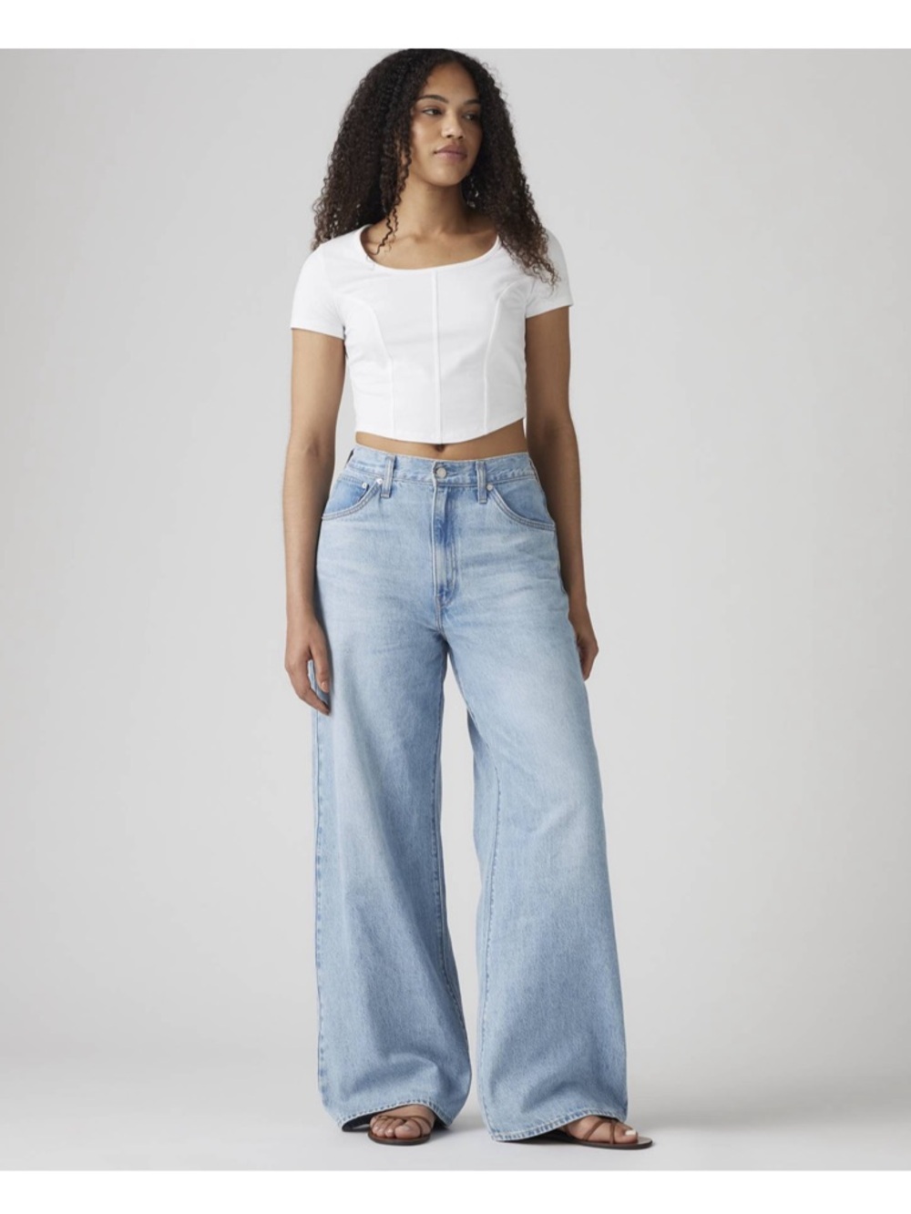 Levi’s Cinch Baggy Wide Leg Light Blue Denim Jeans - Women's